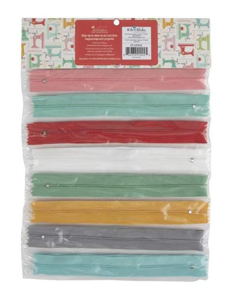 My Happy Place Zippers   8 zippers   Lori Holt   Double Zipper pulls Silver