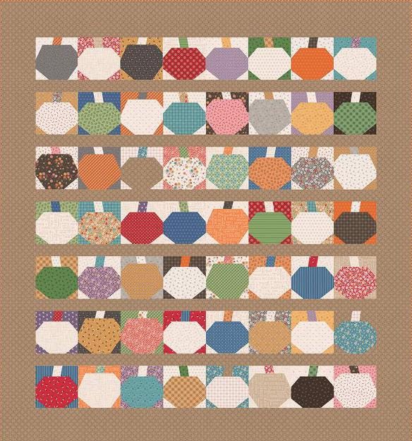 Lori Holt Pumpkin 10" Block Iron on Quilt Paper   42 sheets