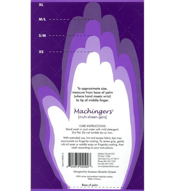 Machingers Gloves Med/Large Quilting Gloves
