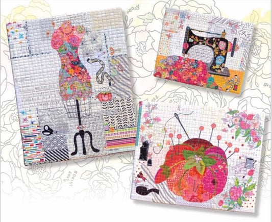 Laura Heine Fiberworks Teeny Tiny Collage PATTERN Sewing Machine Dress Form Pincushion