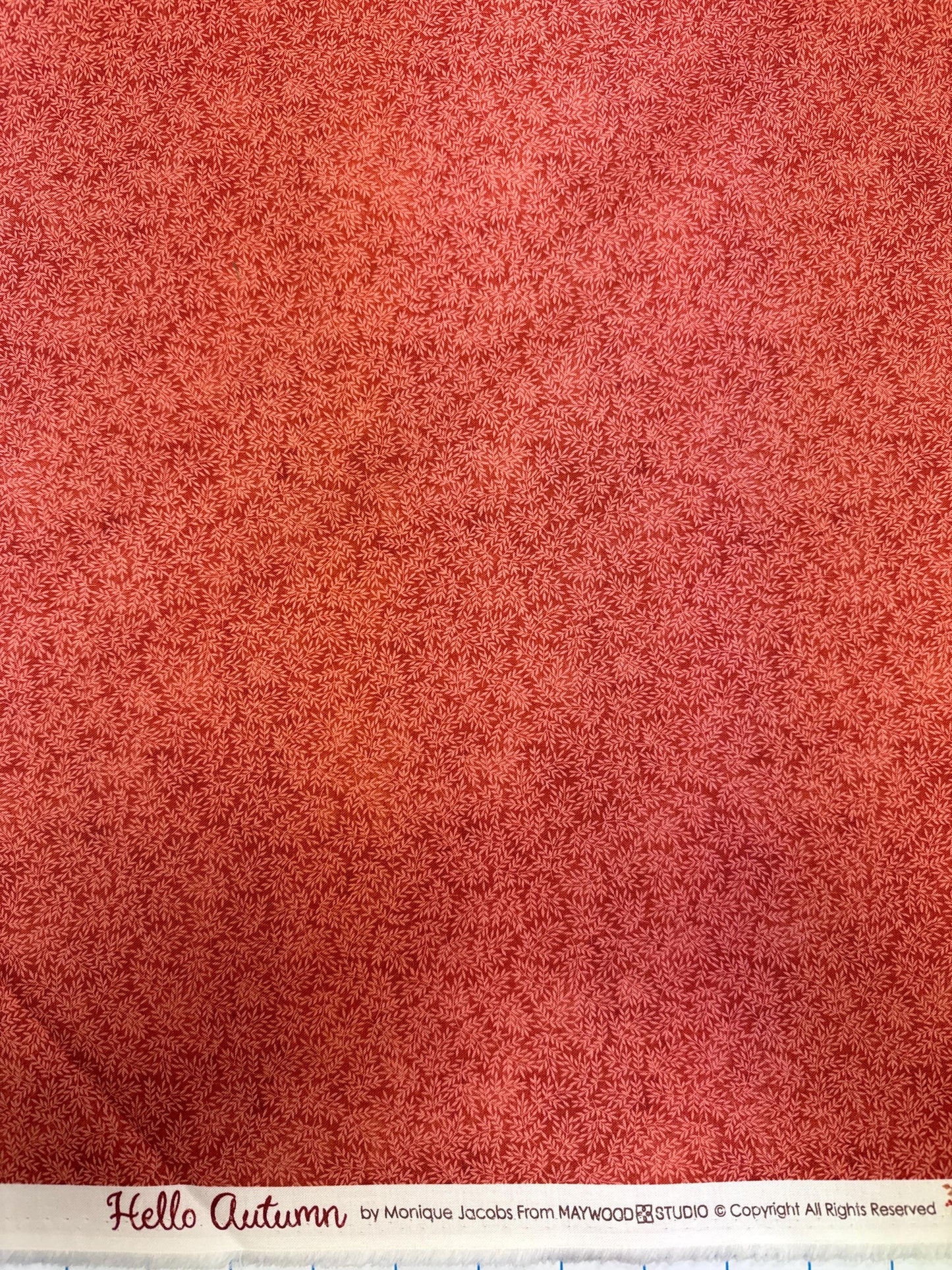 Hello autumn, Tiny leaf Rust print, Monique Jacobs Maywood studio fall Thanksgiving fabric sold by the Half yard