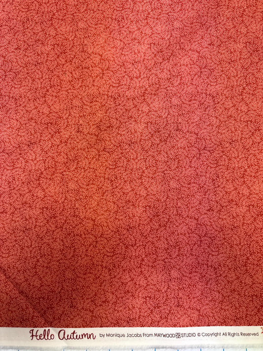 Hello autumn, Tiny leaf Rust print, Monique Jacobs Maywood studio fall Thanksgiving fabric sold by the Half yard