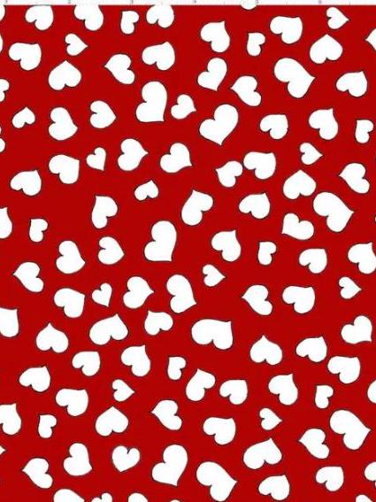 Loralie Designs Little Red Hearts on White - By the 1/2 yard - cut continuously